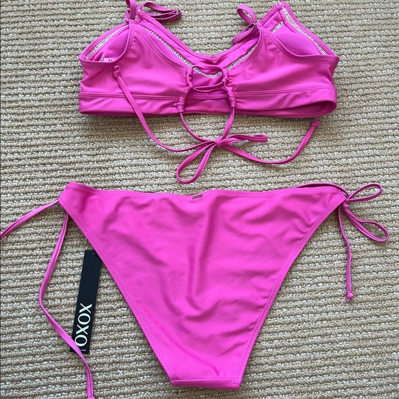 ❌ SOLD XOXO Womens Pink Guava Size XL 2pc Bikini Style XS242 Y2K NWT - Picture 6 of 9